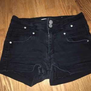 Black jean high rise shorts!
